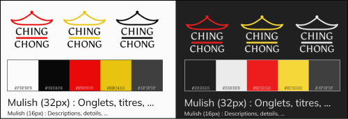 Chartte graphique du site web et light et dark theme