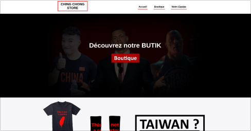 Vieille version du Ching Chong Store, les éléments sont beaucoup trop gros, les images mal centrées, les tous semble sortir des années 80.