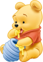 Portrait de Winnie l'ourson qui mange du miel